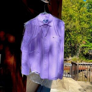 Vineyard Vines purple gingham men’s button down